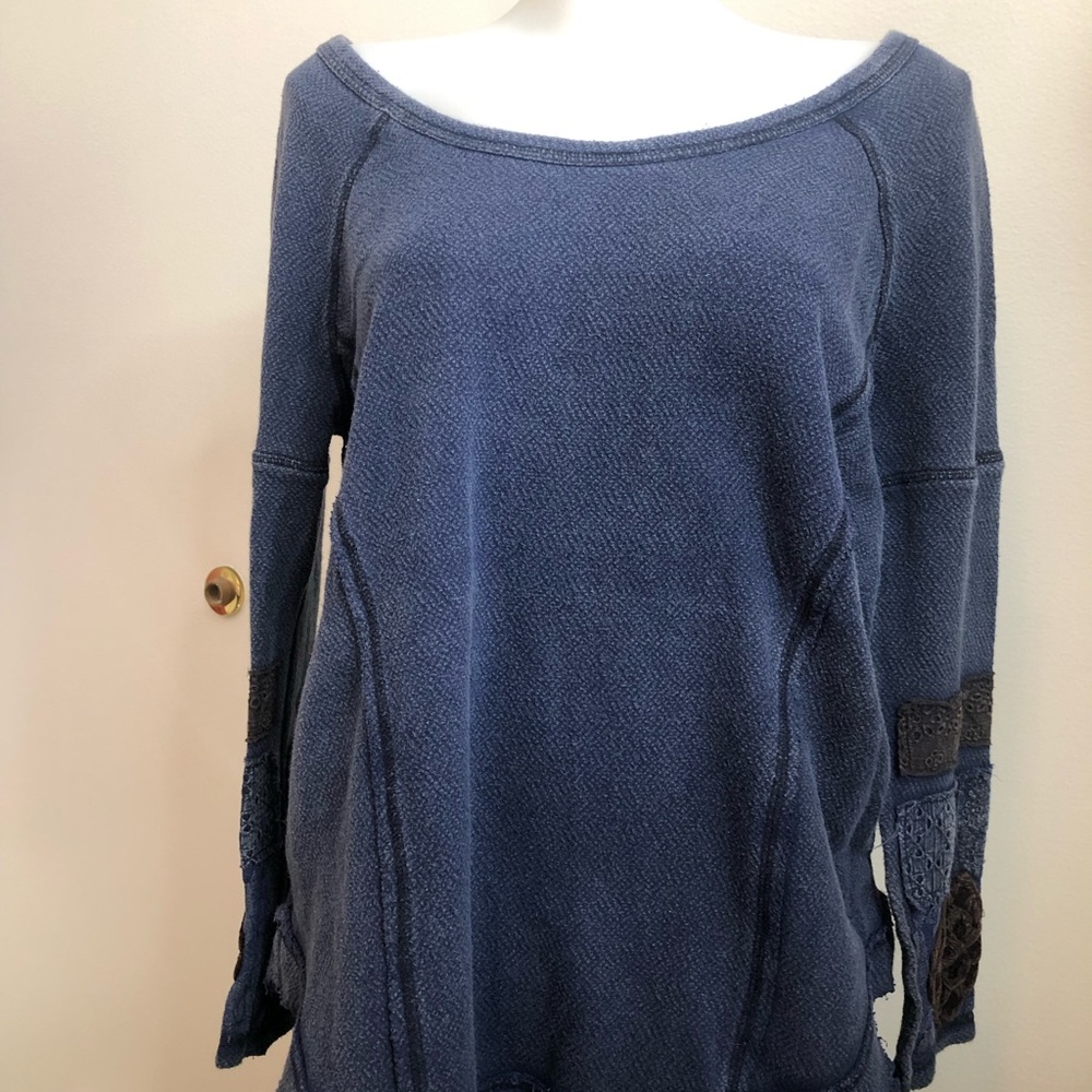 Free People Navy Knit Sweater
